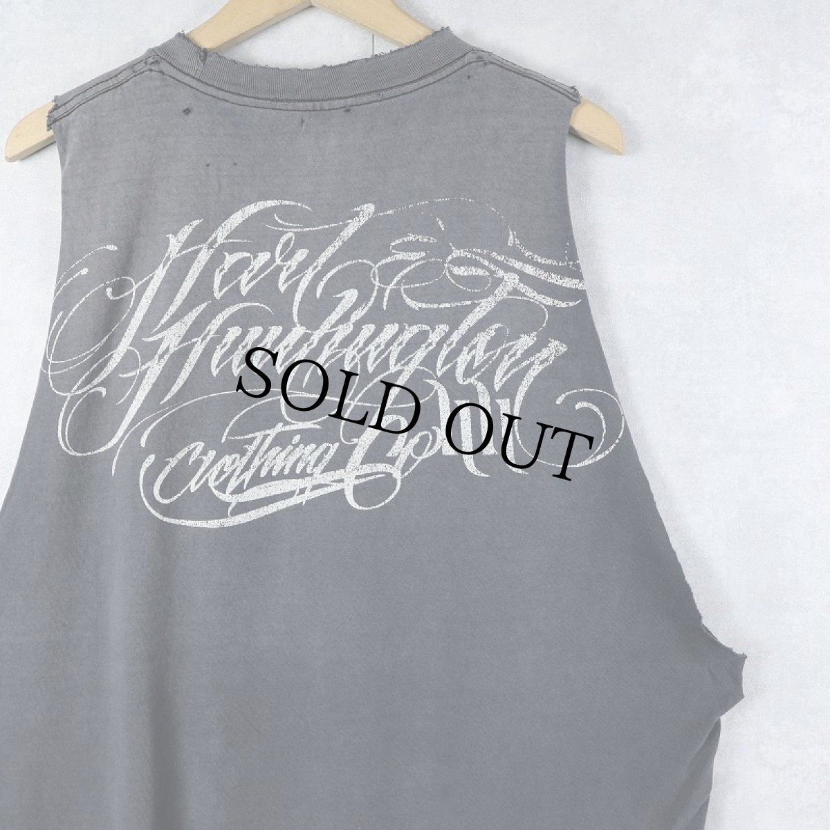 画像2: Hart & Huntington Clothing Co. タトゥーブランドプリントカットオフTシャツ BLACK  (2)
