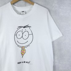 画像1: 90's OUT OF OUR HEADS USA製 "BORN TO BE WILD!" イラストプリントTシャツ L (1)
