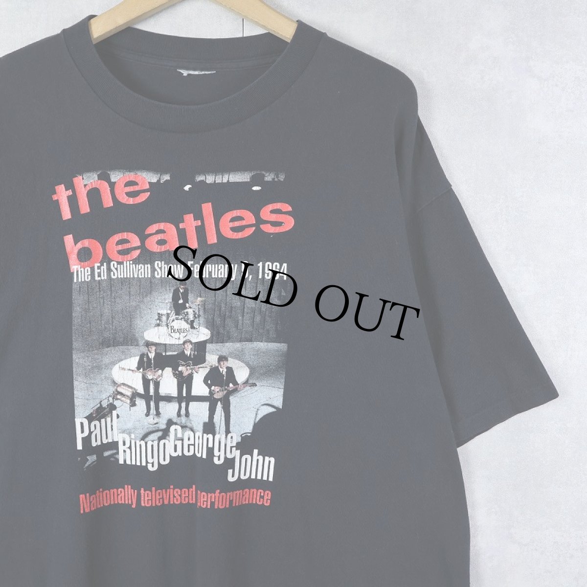 画像1: THE BEATLES ロックバンドプリントTシャツ BLACK (1)