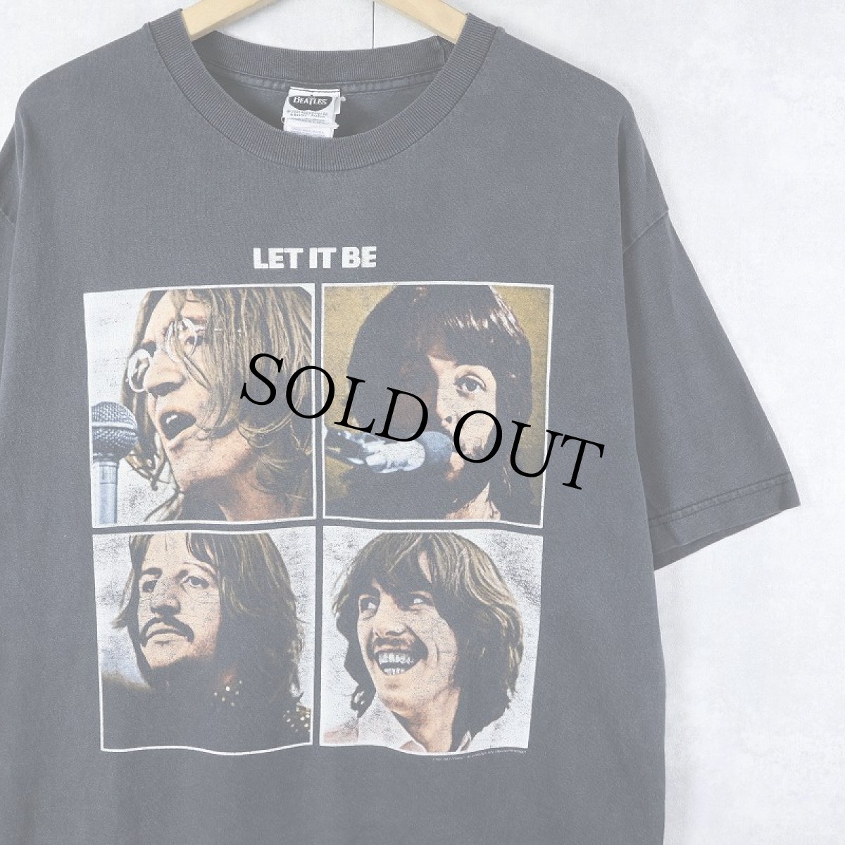 画像1: 2000's THE BEATLES "LET IT BE" ロックバンドプリントTシャツ BLACK L (1)