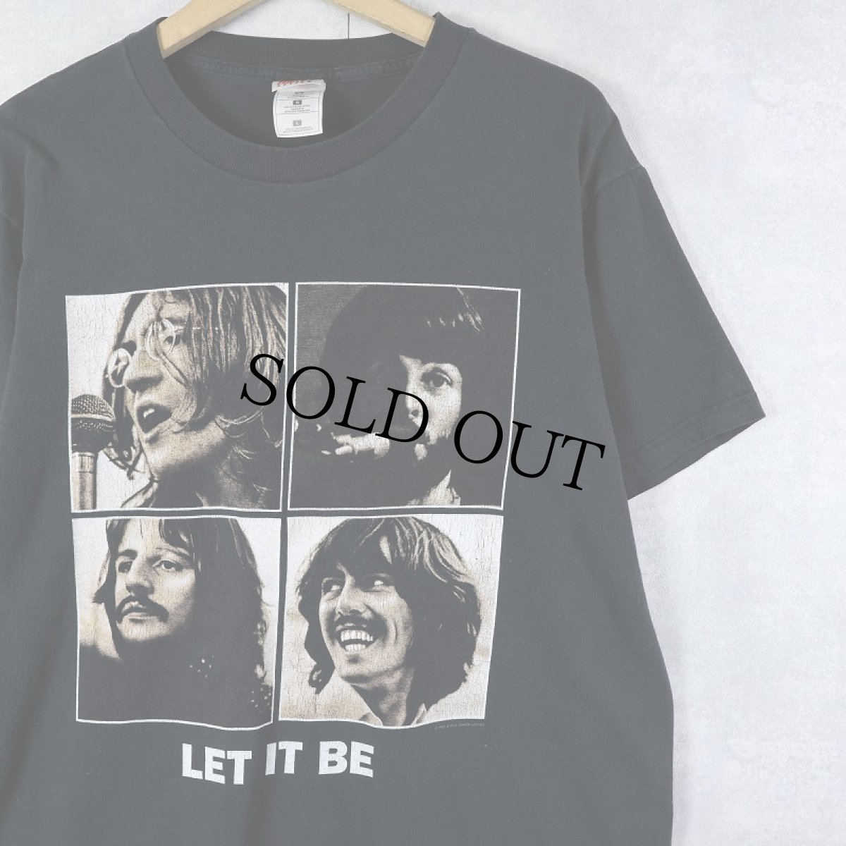 画像1: 90's〜 THE BEATLES "LET IT BE" ロックバンドプリントTシャツ BLACK L (1)