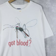 画像1: 90's "got blood?" パロディプリントTシャツ L (1)