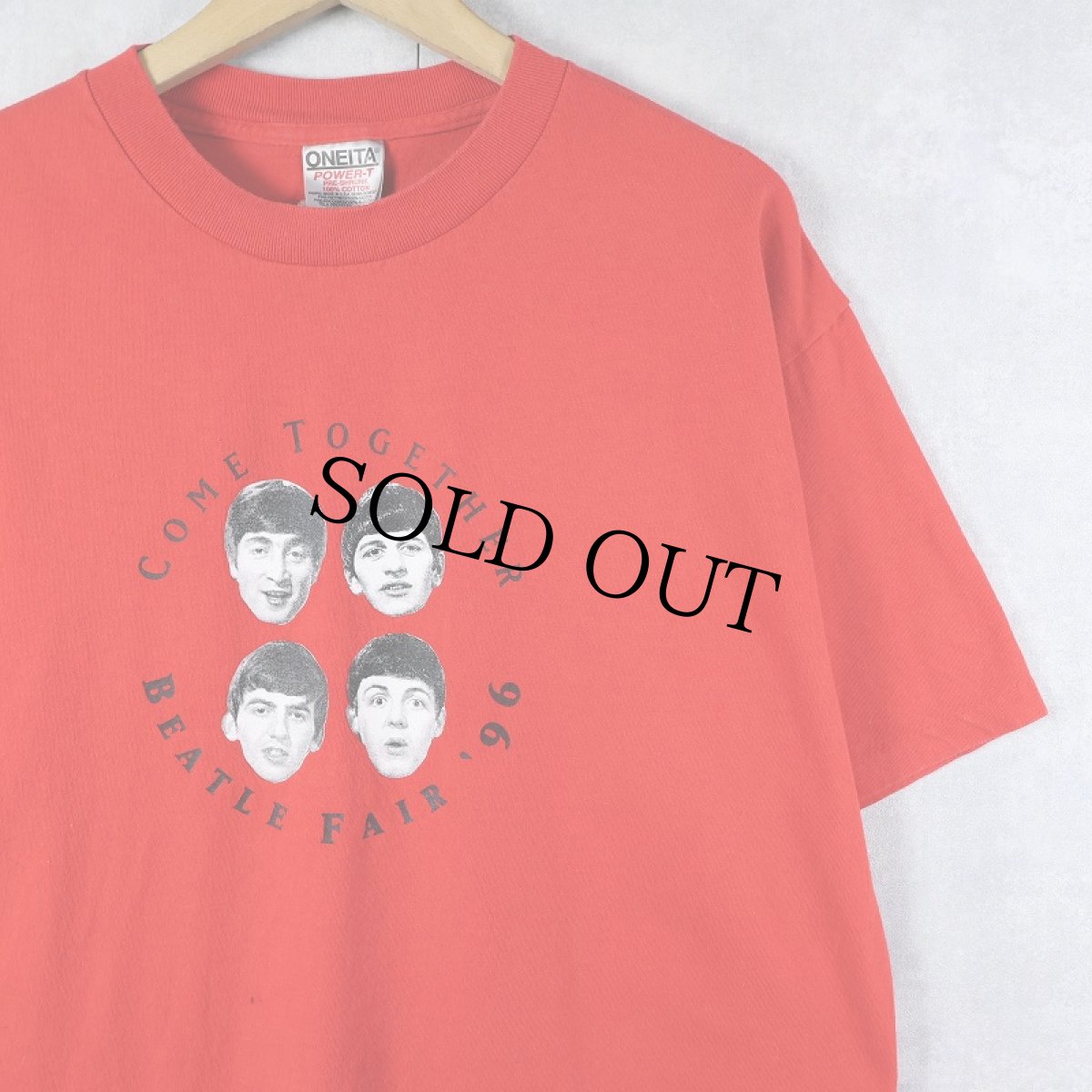 画像1: 90's THE BEATLES USA製 "COME TOGETHER" ロックバンドプリントTシャツ L (1)