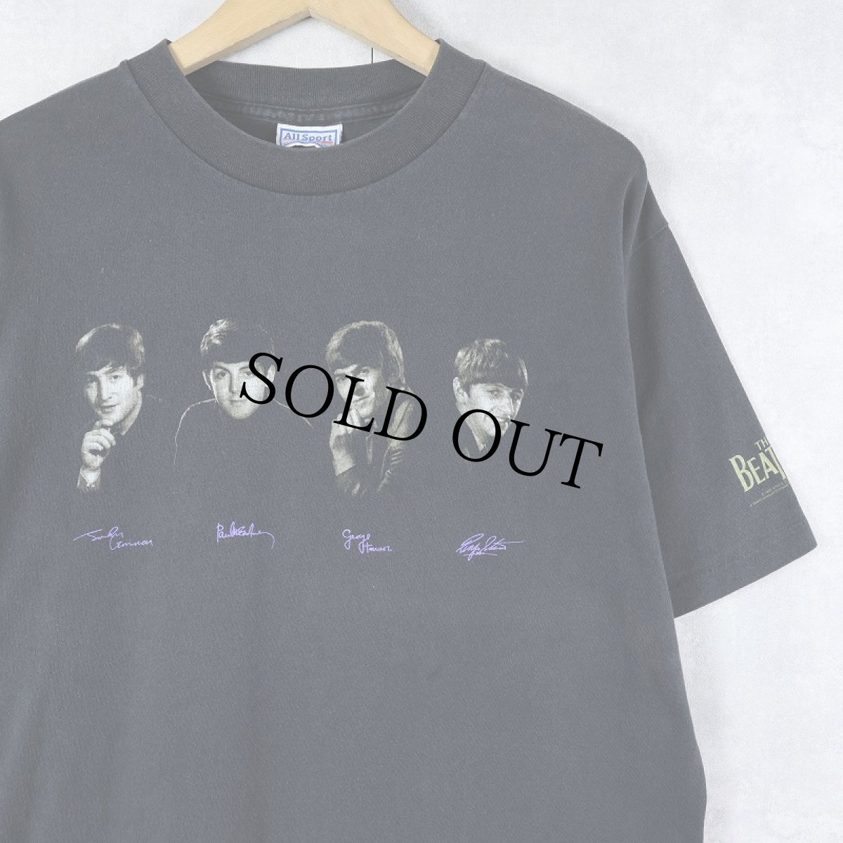 画像1: 90's THE BEATLES USA製 ロックバンドプリントTシャツ BLACK L (1)