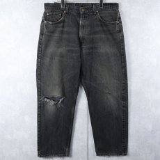 画像1: 90's Levi's 565 USA製 サルファブラック デニムパンツ W36 (1)
