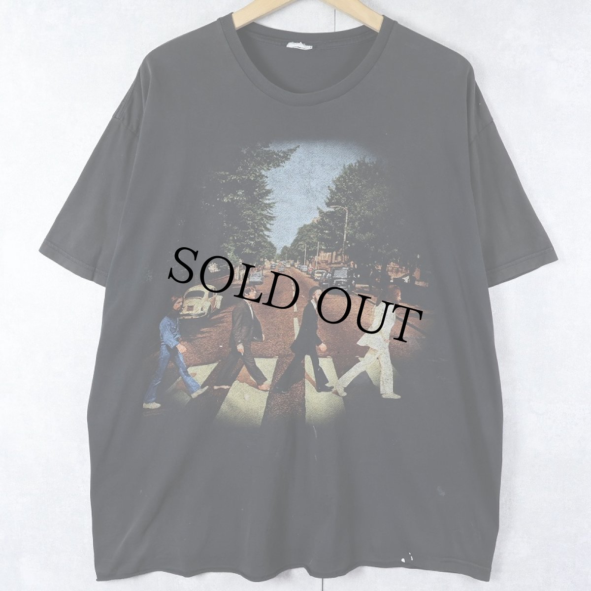 画像1: 90's THE BEATLES USA製 "ABBEY ROAD" ロックバンドプリントTシャツ BLACK (1)