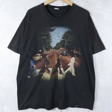 画像1: 90's THE BEATLES USA製 "ABBEY ROAD" ロックバンドプリントTシャツ BLACK (1)