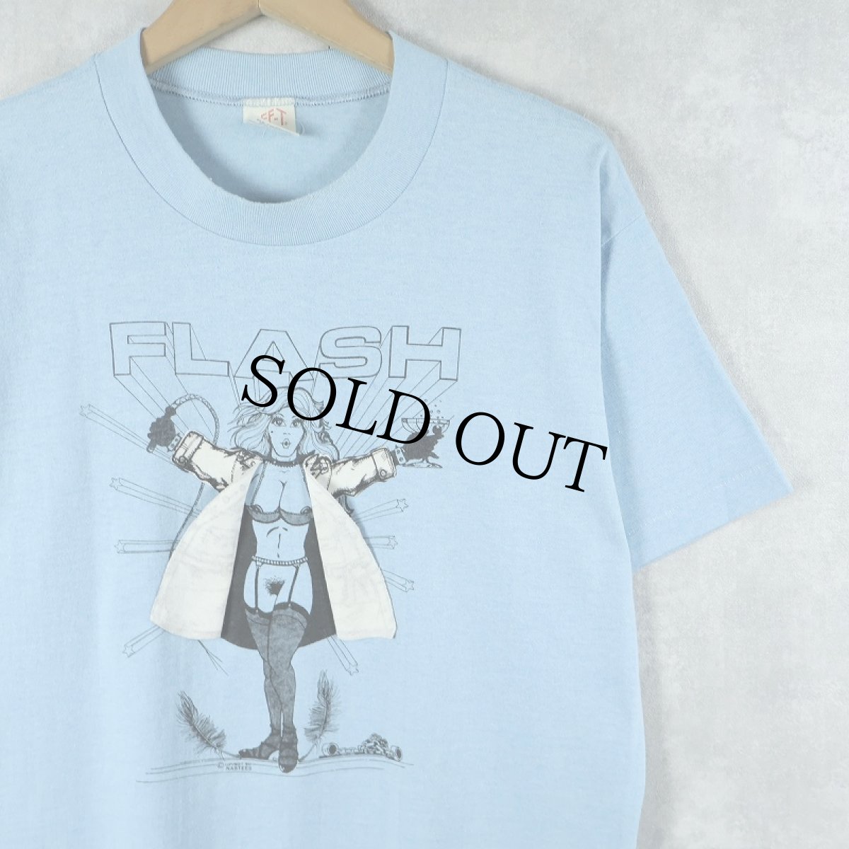 画像1: 80's USA製 "FLASH" ギミック エロプリントTシャツ L (1)