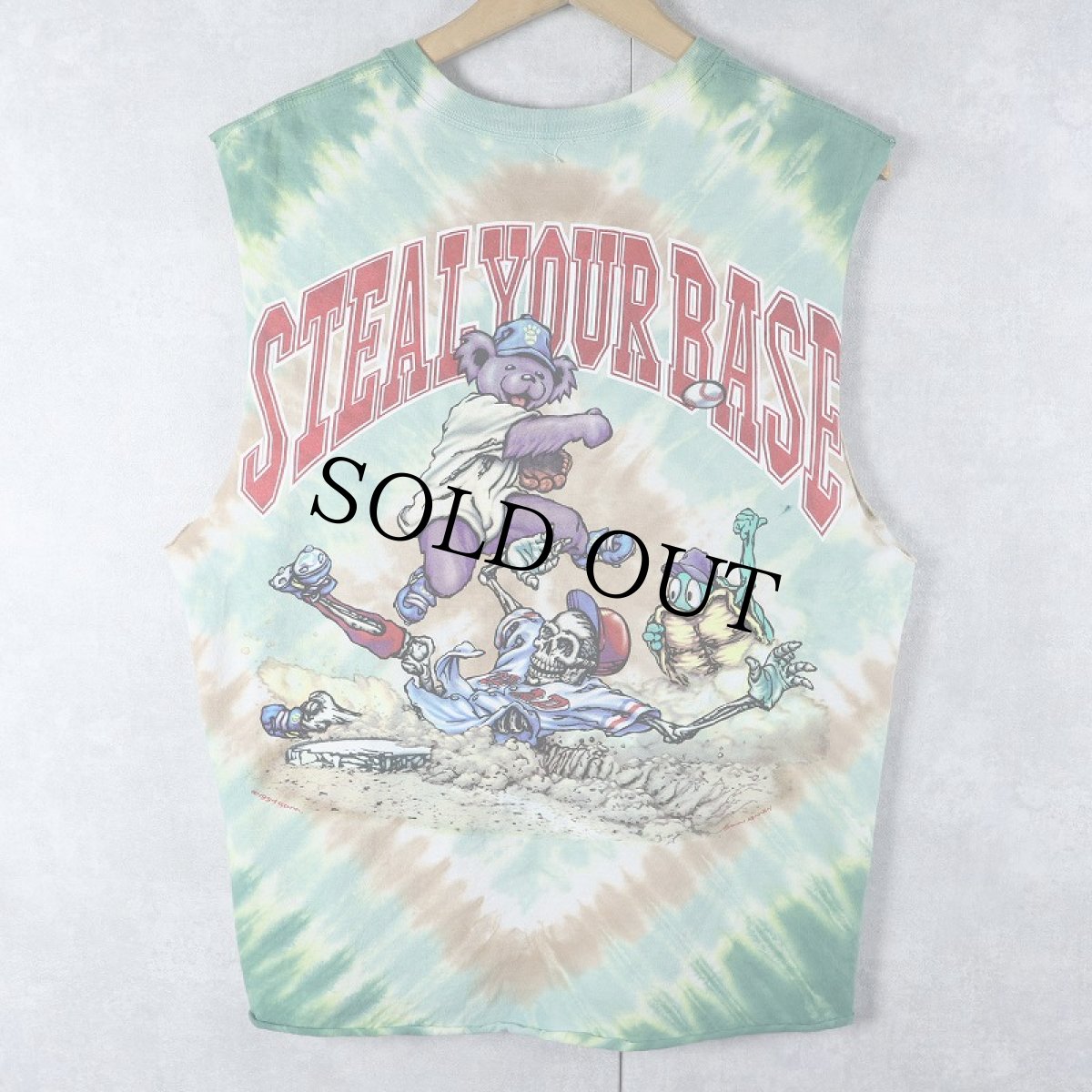 画像2: LIQUID BLUE "GRATEFUL DEAD" ロックバンド カットオフタイダイTシャツ (2)