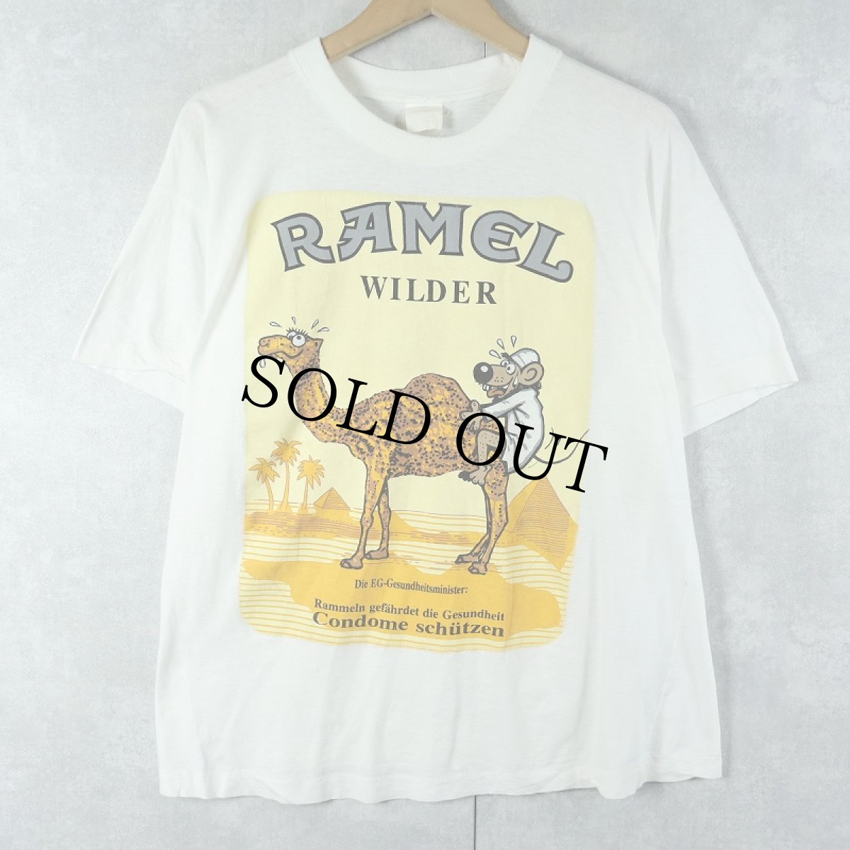 画像1: 90's "RAMEL WILDER" タバコ企業パロディ エロプリントTシャツ M (1)