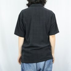 画像3: PORCINI チェック柄 シルクオープンカラーシャツ BLACK S (3)