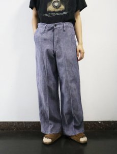 画像2: 50〜60's FRENCH MILITARY リネンセーラーパンツ "ワンウォッシュ" DEADSTOCK 【W32 L29】 (2)
