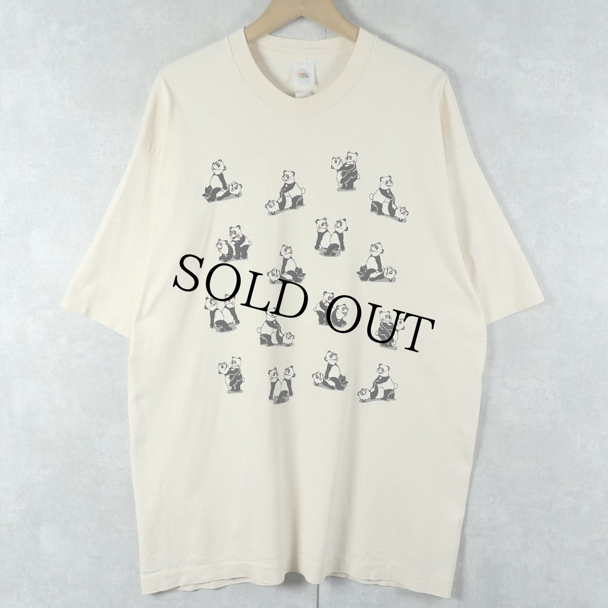 画像1: 90's USA製 四十八手 パンダ エロプリントTシャツ XL (1)