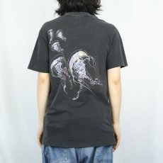 画像4: 90's USA製 "MONTEREY BAY AQUARIUM" クラゲプリントTシャツ BLACK M (4)