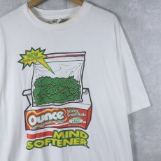 画像1: 90's BALZOUT USA製 "MIND SOFTNER" ガンジャプリントTシャツ XL (1)