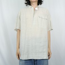 画像2: コットンガーゼ プルオーバー ボタンダウンシャツ L (2)