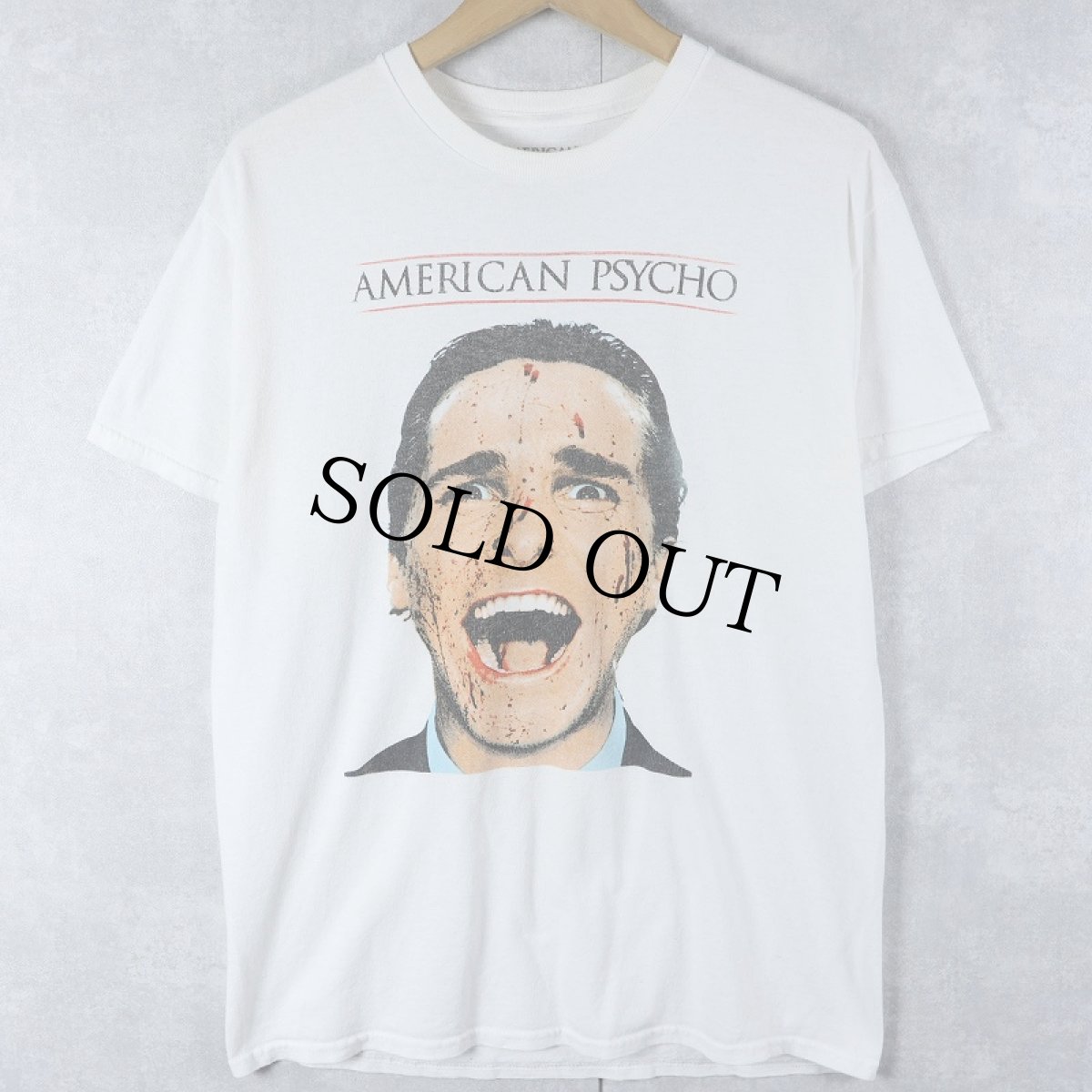 画像1: AMERICAN PSYCHO ホラー映画プリントTシャツ M (1)