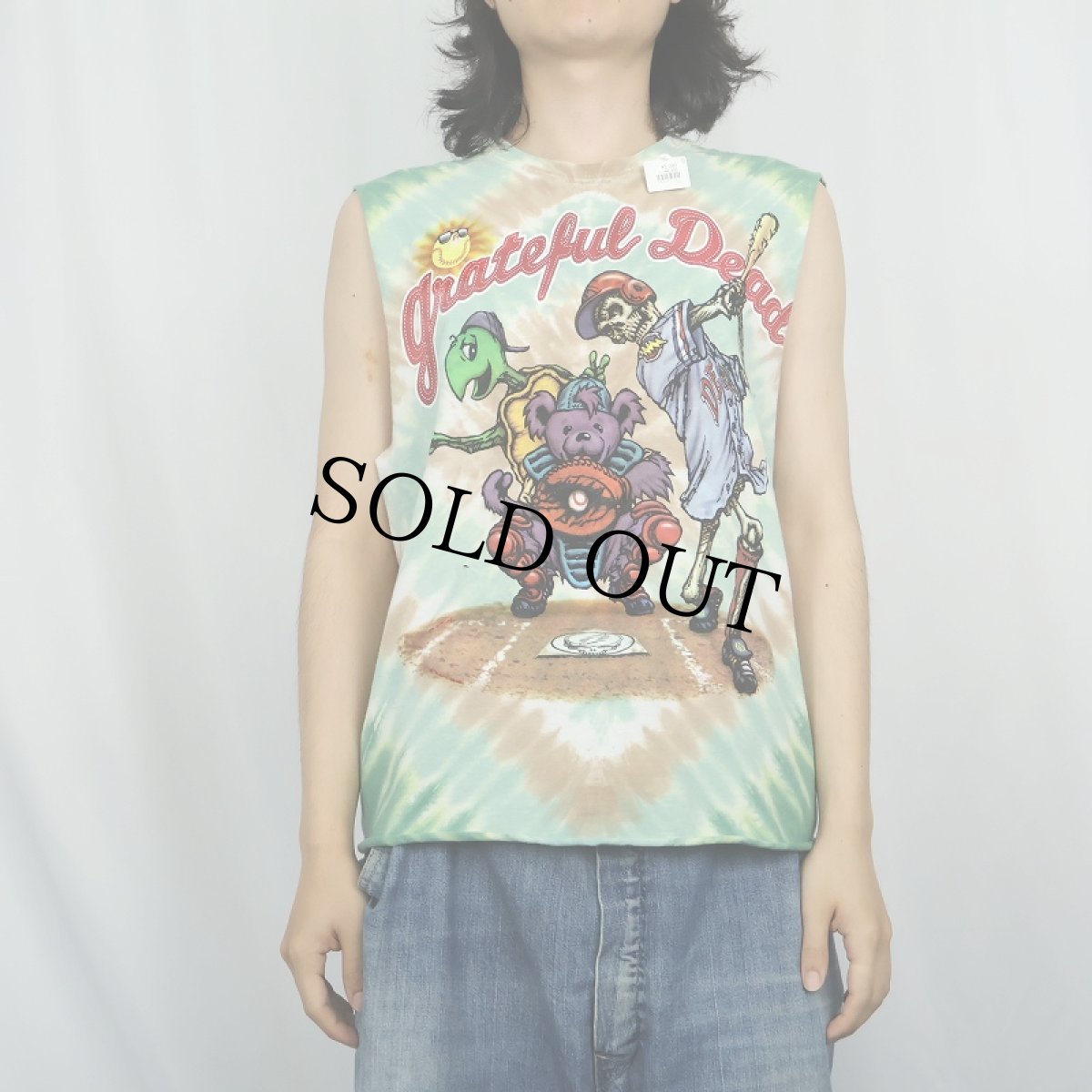 画像3: LIQUID BLUE "GRATEFUL DEAD" ロックバンド カットオフタイダイTシャツ (3)