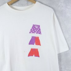 画像1: 90's USA製 パンツプリントTシャツ XL (1)