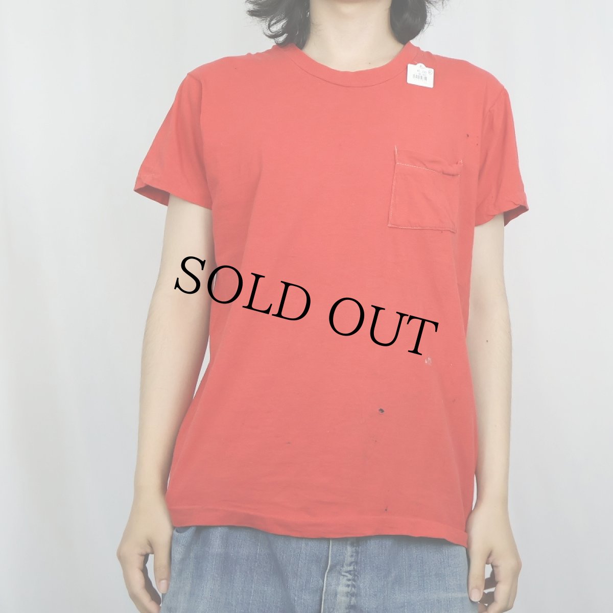 画像2: 80's FRUIT OF THE LOOM USA製 無地ポケットTシャツ L (2)