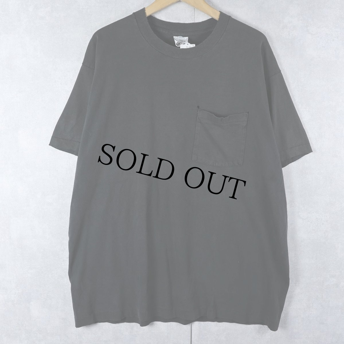 画像1: 90's TREND BASICS USA製 無地ポケットTシャツ BLACK L (1)