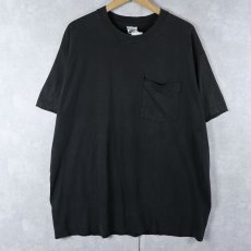 画像1: 90's TREND BASICS USA製 無地ポケットTシャツ BLACK L (1)