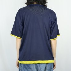 画像4: 70's Chmapion USA製 バータグ "PENN STATE NAVY" リバーシブルメッシュTシャツ L (4)
