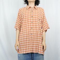 画像2: 2000's Patagonia チェック柄 ちりめんA/Cシャツ XL (2)