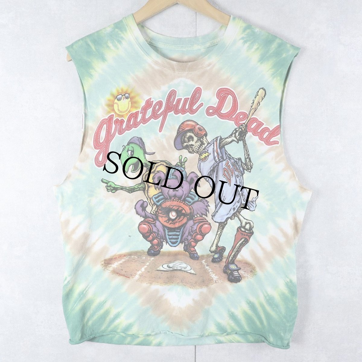 画像1: LIQUID BLUE "GRATEFUL DEAD" ロックバンド カットオフタイダイTシャツ (1)