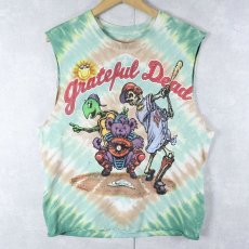 画像1: LIQUID BLUE "GRATEFUL DEAD" ロックバンド カットオフタイダイTシャツ (1)