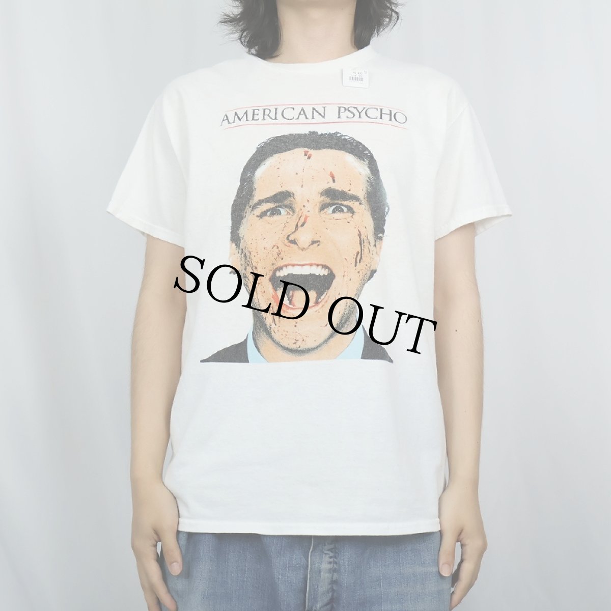 画像2: AMERICAN PSYCHO ホラー映画プリントTシャツ M (2)