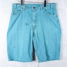 画像1: 90's Levi's USA製 ストライプ柄 コットンショーツ W34 (1)