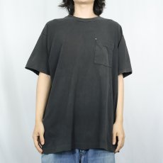 画像2: 90's TREND BASICS USA製 無地ポケットTシャツ BLACK L (2)