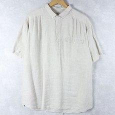 画像1: コットンガーゼ プルオーバー ボタンダウンシャツ L (1)
