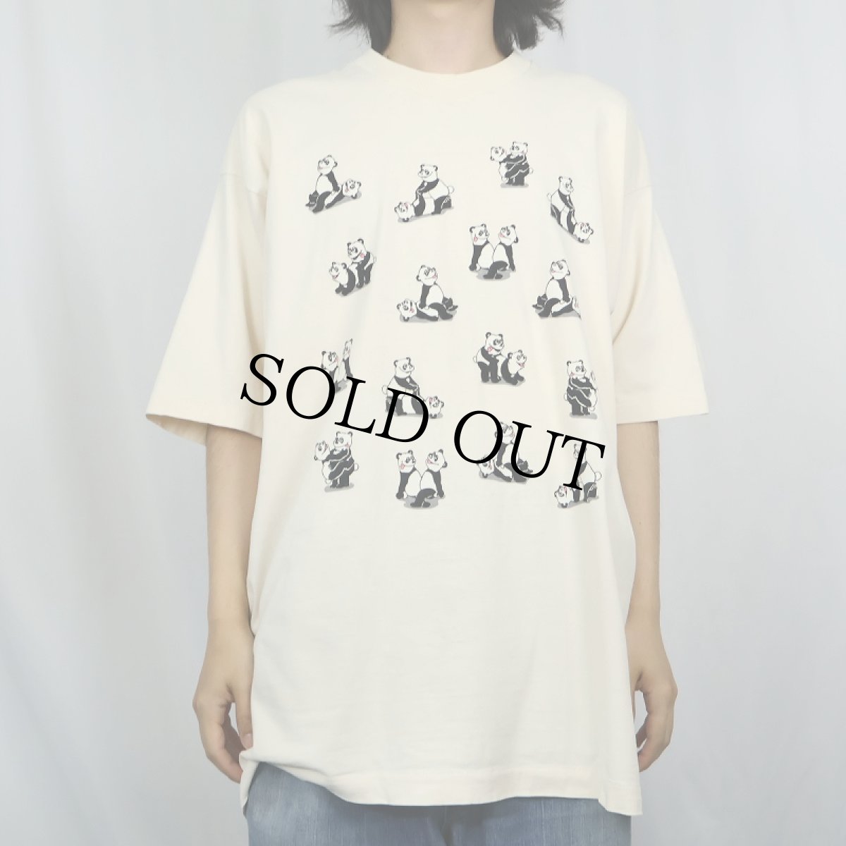 画像2: 90's USA製 四十八手 パンダ エロプリントTシャツ XL (2)