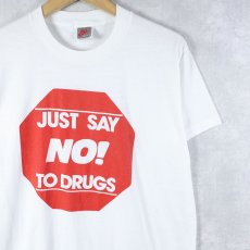 画像1: 90's NIKE USA製 "JUST SAY NO! TO DRUGS" メッセージプリントTシャツ M  (1)