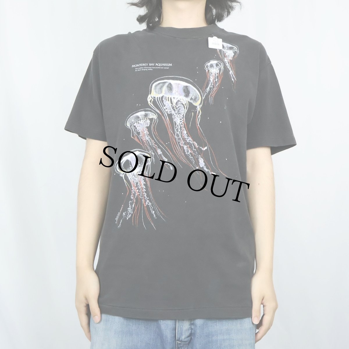 画像3: 90's USA製 "MONTEREY BAY AQUARIUM" クラゲプリントTシャツ BLACK M (3)