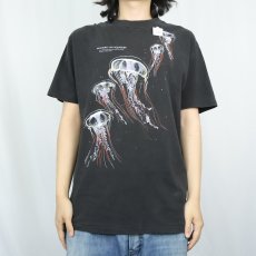 画像3: 90's USA製 "MONTEREY BAY AQUARIUM" クラゲプリントTシャツ BLACK M (3)