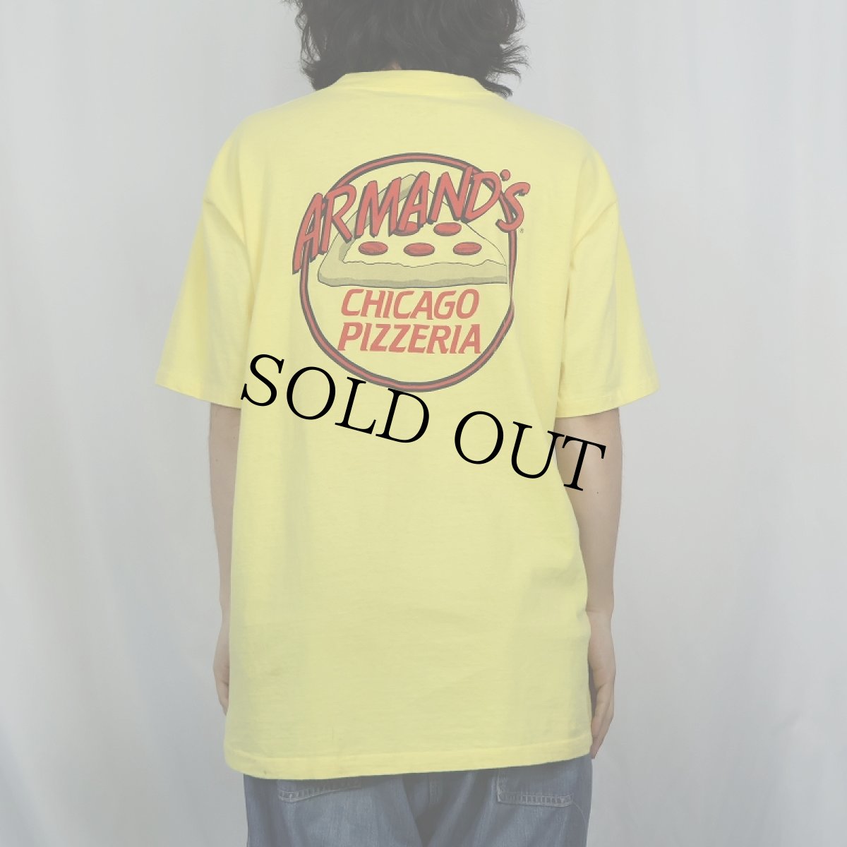 画像4: 90's ARMAND'S CHICAGO PIZZERIA USA製 ピザショッププリントTシャツ XL (4)