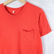画像1: 80's FRUIT OF THE LOOM USA製 無地ポケットTシャツ L (1)