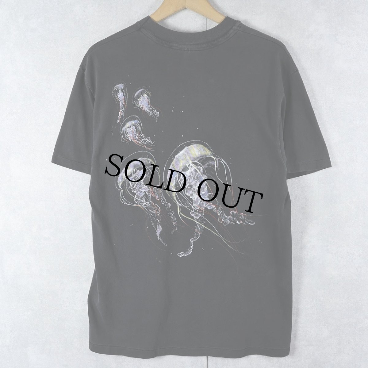 画像2: 90's USA製 "MONTEREY BAY AQUARIUM" クラゲプリントTシャツ BLACK M (2)