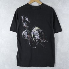 画像2: 90's USA製 "MONTEREY BAY AQUARIUM" クラゲプリントTシャツ BLACK M (2)