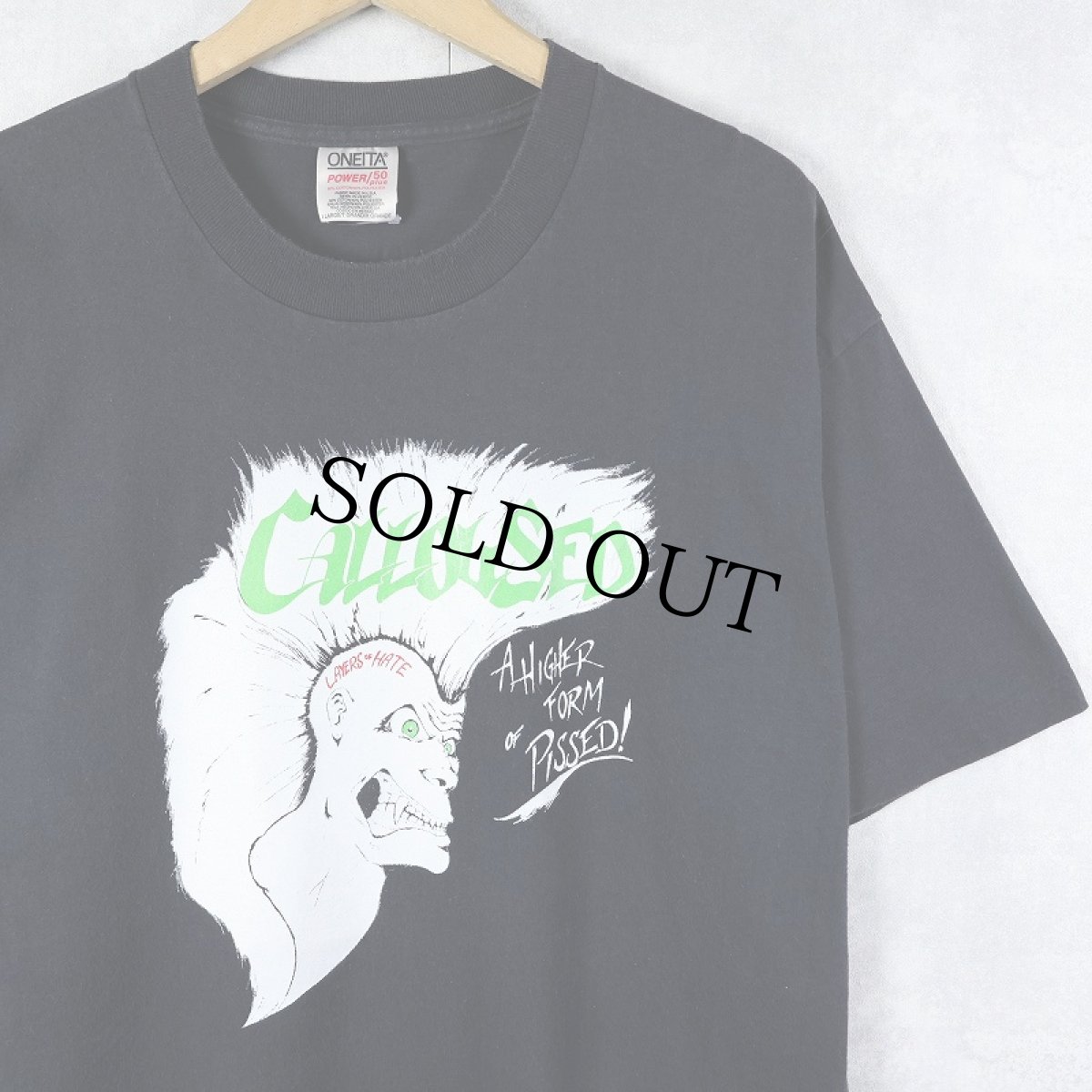 画像1: 90's USA製 "CALLOUSED" プリントTシャツ BLACK XL (1)