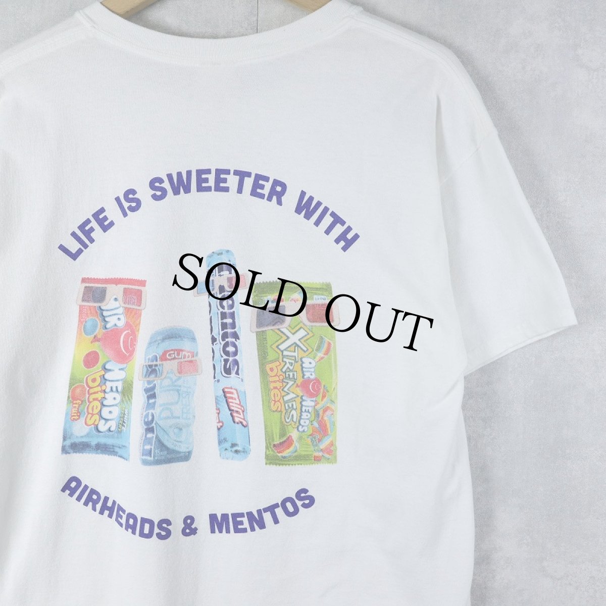 画像1: AIR HEADS × mentos お菓子プリントTシャツ L (1)