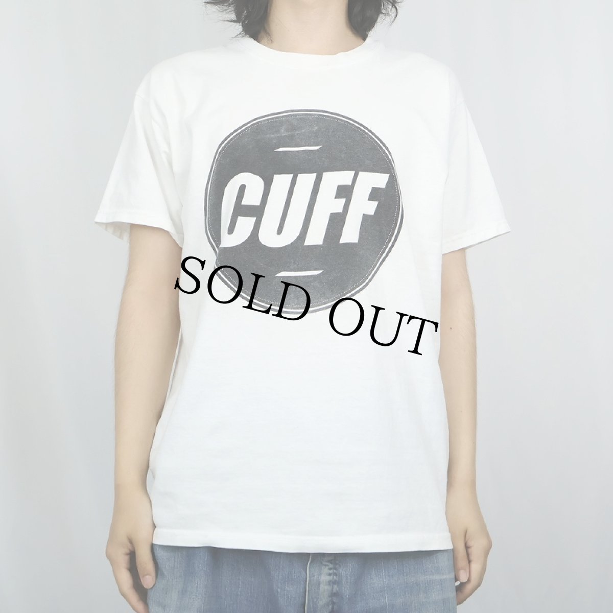 画像2: CUFF レコードレーベル ロゴプリントTシャツ L (2)