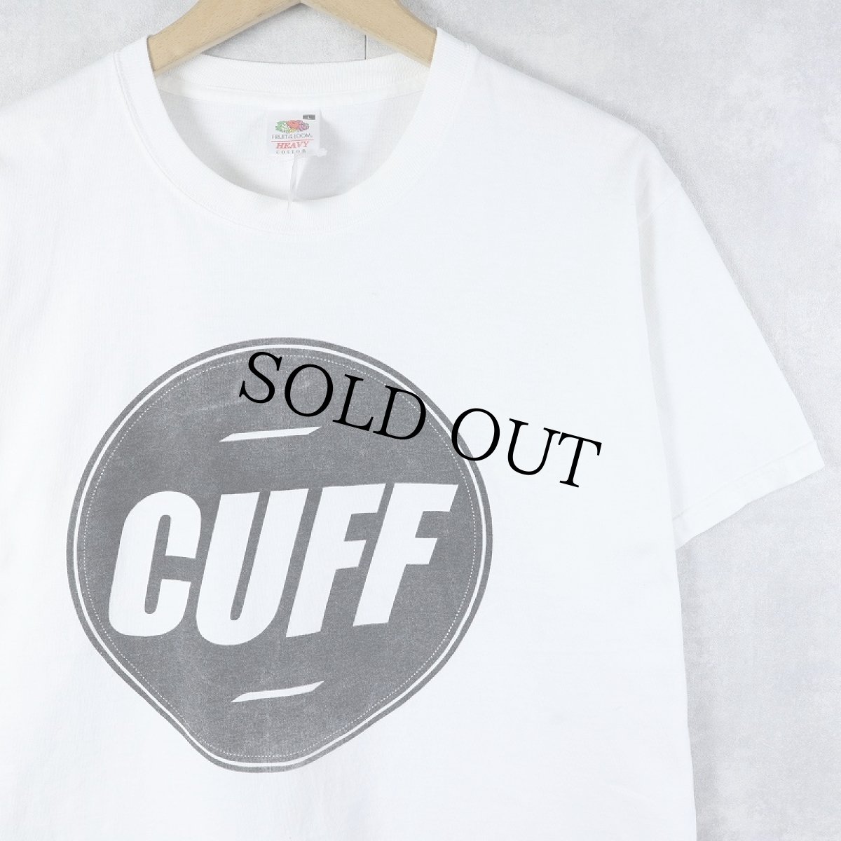 画像1: CUFF レコードレーベル ロゴプリントTシャツ L (1)