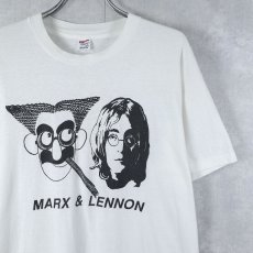 画像1: 90's USA製 "MARX & LENNON" パロディプリントTシャツ L (1)