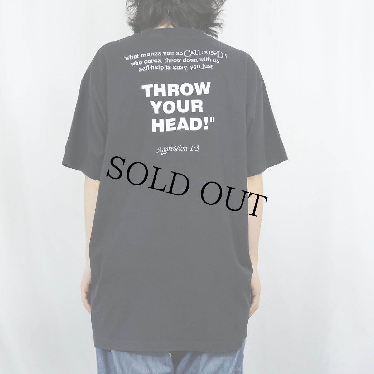 画像4: 90's USA製 "CALLOUSED" プリントTシャツ BLACK XL (4)