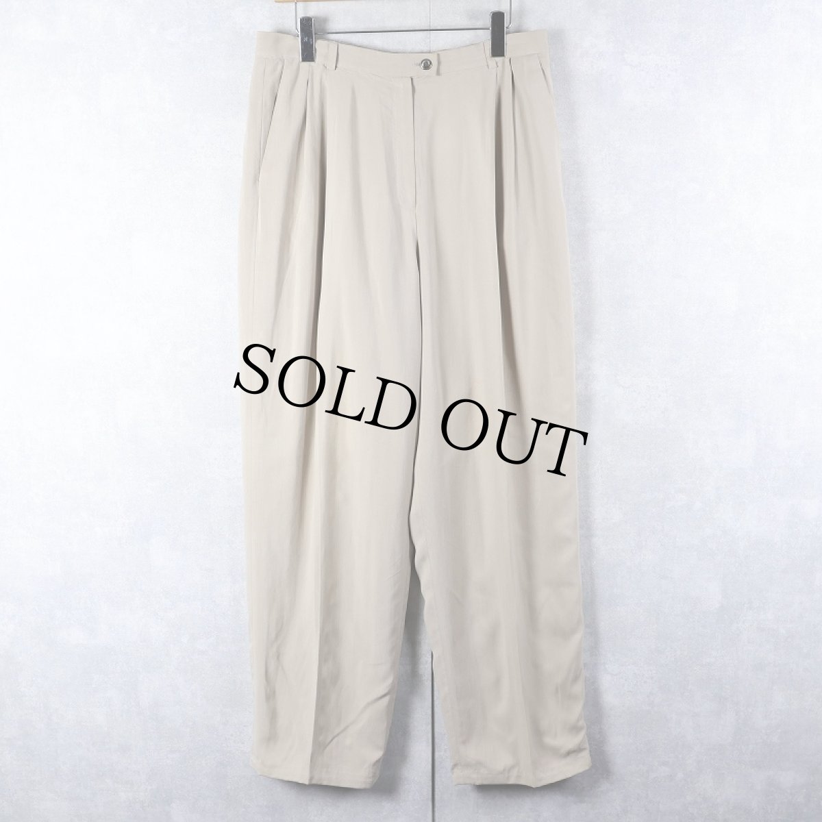 画像1: J.CREW 2タック シルクスラックス W33 (1)