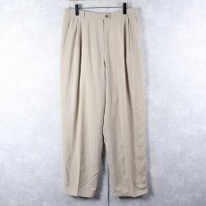 画像1: J.CREW 2タック シルクスラックス W33 (1)